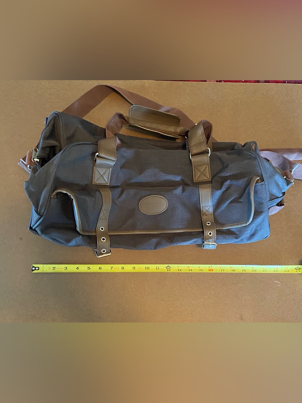 3 Bags - Brown Canvas Duffel Bag on wheels , Brown Tote & Large Brown Duffel Bag